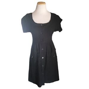 Maeve Anthropologie Black Button Up Pocket Dress Women’s Size 0